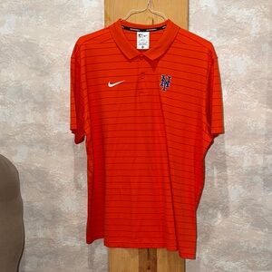 Nike Orange Striped Polo with NY Logo